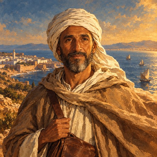 Carte peinte : le voyageur de Tanger